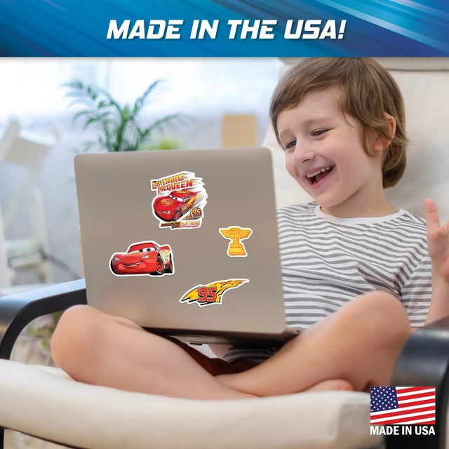Alt view image 7 of 7 - Disney Pixar Cars Decals - Set of 12 Lightning McQueen Doc Hudson Mack Chick Hicks Ramone Flo Vinyl Stickers for Car Laptop Computer Kids Water Bottle Outdoor Waterproof