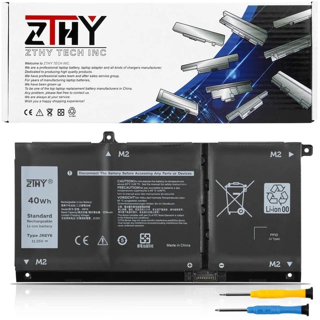 Main image of JK6Y6 40Wh Laptop Battery Replacement for Dell Latitude 3410 3510 3120 3140 Vostro 5300 5401 5501 Inspiron 5300 5401 5408 5402 5509 5409 5508 5400 5406 7405 7300 7306 7500 2-in-1 Silver P32T P33T P97F