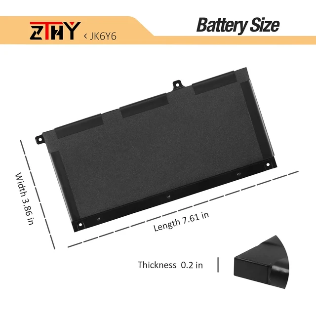 Alt view image 7 of 7 - JK6Y6 40Wh Laptop Battery Replacement for Dell Latitude 3410 3510 3120 3140 Vostro 5300 5401 5501 Inspiron 5300 5401 5408 5402 5509 5409 5508 5400 5406 7405 7300 7306 7500 2-in-1 Silver P32T P33T P97F