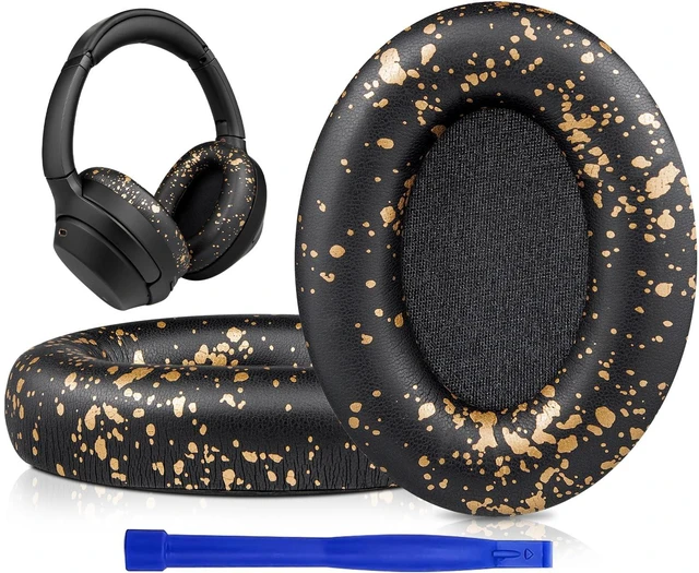 Main image of Professional Earpads Cushions Replacement for Sony WH-1000XM3 (WH1000XM3) Over-Ear Headphones, Ear Pads with Softer Protein Leather, Noise Isolation Memory Foam, Added Thickness (Black Gold)