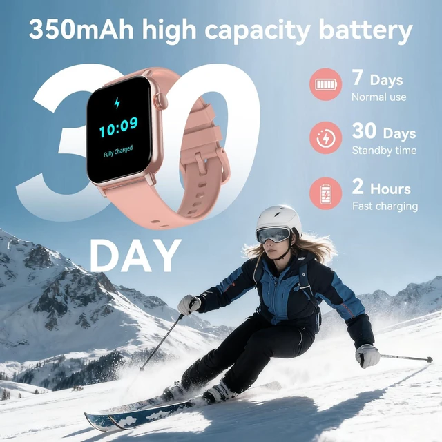 Alt view image 5 of 7 - Smart Watches for Men Women with Bluetooth Calling, 1.83" HD Touchscreen Fitness Tracker, IP68 Waterproof, 120+ Sports Modes, Heart Rate & Sleep Monitor, Activity Tracker for iPhone Android (Pink)