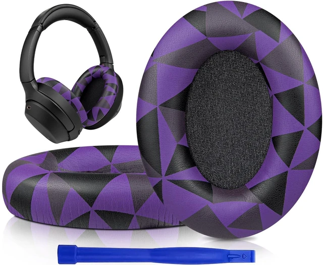 Main image of Professional Earpads Cushions Replacement for Sony WH-1000XM3 (WH1000XM3) Over-Ear Headphones, Ear Pads with Softer Protein Leather, Noise Isolation Memory Foam, Added Thickness (Purple Black)