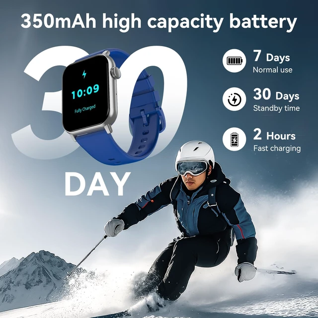 Alt view image 5 of 7 - Smart Watches for Men Women with Bluetooth Calling, 1.83" HD Touchscreen Fitness Tracker, IP68 Waterproof, 120+ Sports Modes, Heart Rate & Sleep Monitor, Activity Tracker for iPhone Android (Blue)