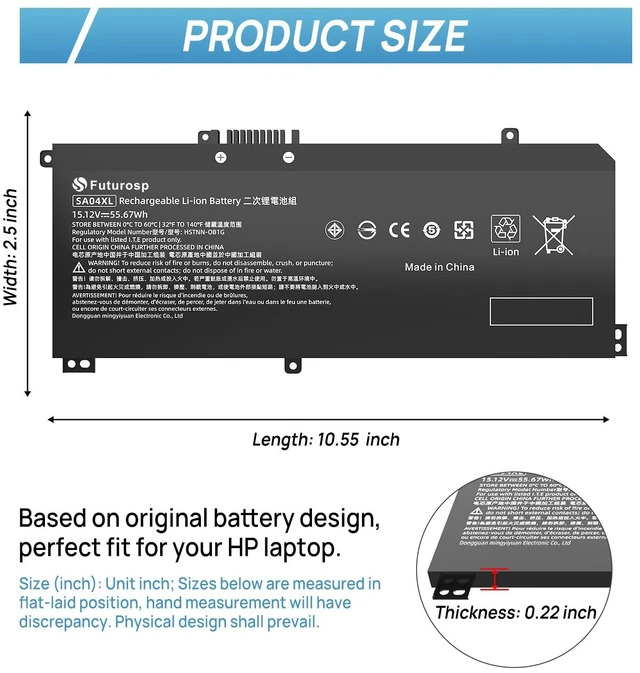 Alt view image 2 of 6 - SA04XL Laptop Battery Replacement for HP Envy X360