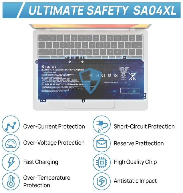Alt view image 5 of 6 - SA04XL Laptop Battery Replacement for HP Envy X360