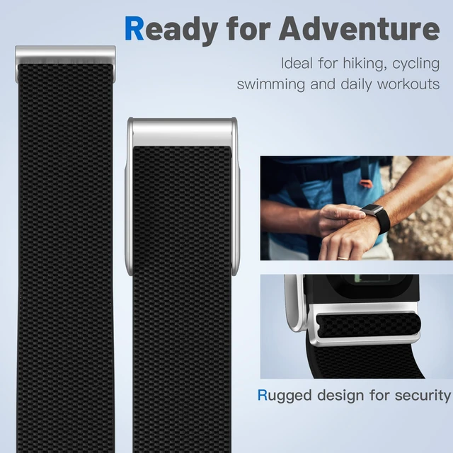 Alt view image 3 of 7 - Nylon Sport Band Compatible with Whoop 5.0 Bands One, Peak & Life MG Breathable Adjustable Waterproof Replacement Wristbands Straps for Whoop Band 5.0 Men Women