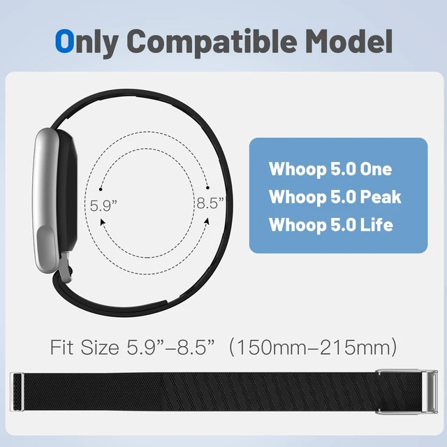 Alt view image 4 of 7 - Nylon Sport Band Compatible with Whoop 5.0 Bands One, Peak & Life MG Breathable Adjustable Waterproof Replacement Wristbands Straps for Whoop Band 5.0 Men Women