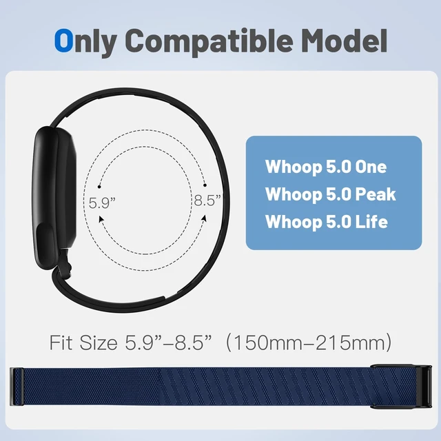 Alt view image 4 of 7 - Nylon Sport Band Compatible with Whoop 5.0 Bands One, Peak & Life MG Breathable Adjustable Waterproof Replacement Wristbands Straps for Whoop Band 5.0 Men Women