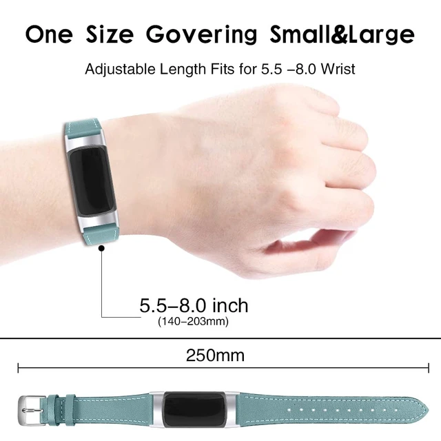 Alt view image 3 of 5 - Leather Bands Compatible with Fitbit Charge 6/Charge 5, Replacement Genuine Leather Straps for Women Men