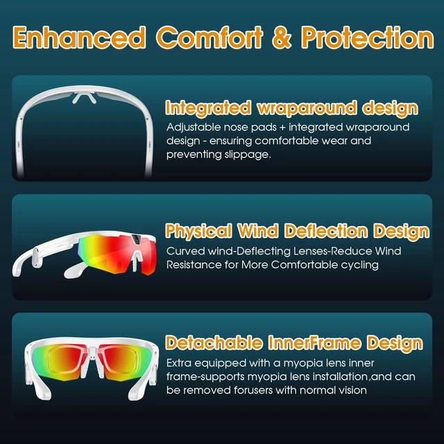 Alt view image 7 of 7 - AI Smart Glasses with Camera, 4K Photo, IP66, Bluetooth Cycling Sunglasses 4GB Storage, UV400 Polarized, AI Translation, EIS Stabilization Camera Glasses for Men Women Running Baseball Skiing Hiking