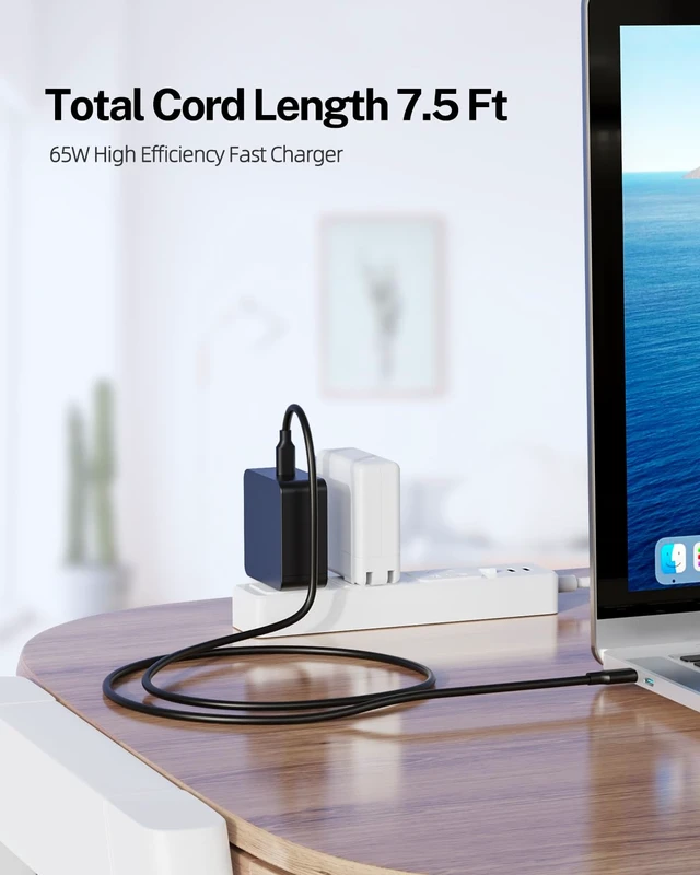Alt view image 5 of 7 - Charger Fit for Samsung Laptop Charger, USB C 65W Fit for Galaxy Book Pro 360, Chromebook 4 4+, Notebook 9 Pen Pro NP950QDB NP930XDB NP935QDC XE521QAB XE520QAB XE513C24 XE350XBA NP930MBE