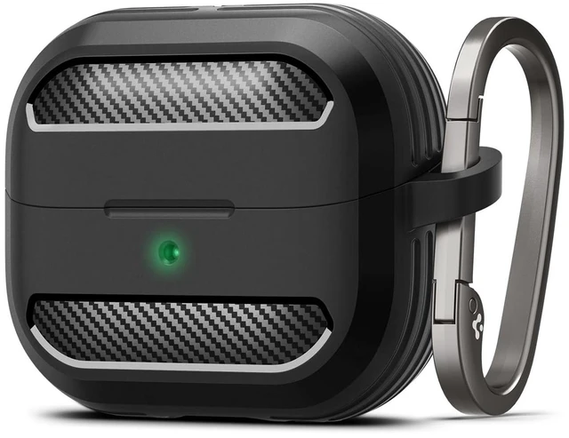 Main image of Rugged Armor Designed for Galaxy Buds3, Buds3 Pro & 3 FE (2025/2024) TPU & PC Dual Layer, Drop Protection, Included Carabiner - Matte Black