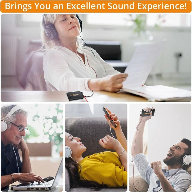 Alt view image 5 of 7 - 16-300 Ohm Portable Headphone Amplifier,3.5mm Jack Headphone Amp Rechargeable Amplifier with Volume Control,Two-Stage Gain Switch, Headset Amplifier for PC/CD/MP3/MP4 Players-Non-Bluetooth