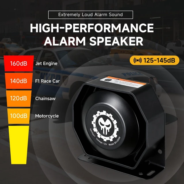 Alt view image 2 of 6 - Police Siren Speaker Horn 12V 150dB PA Siren Speaker for Truck Car Compact Design, Heavy-Duty Housing, 200W High Power, Waterproof, Stable & Durable, Simple Wiring, Universal for 12v Vehicles