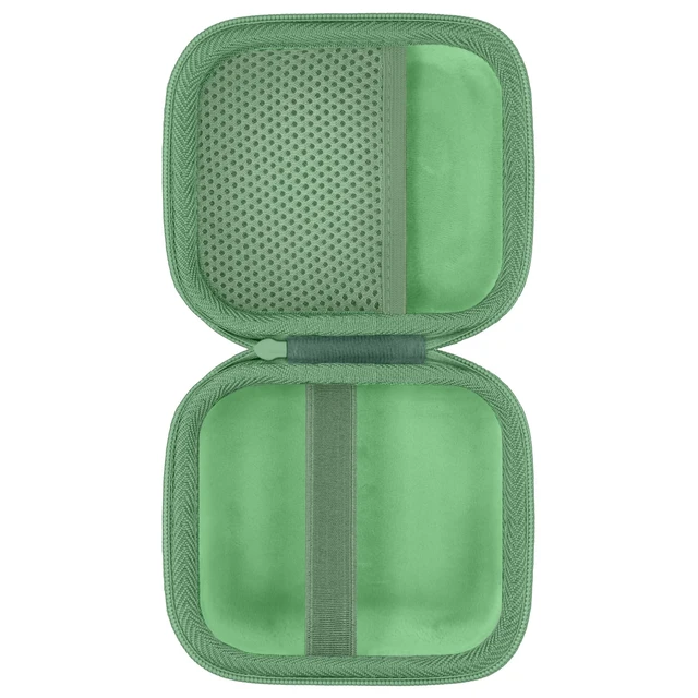 Alt view image 3 of 7 - for Bose New SoundLink Micro 2nd Gen Speaker Protective Case, Grass Green EVA Hard Shell, Soft Velvet Lining, Durable Wrist Strap, Portable Travel Bag with Carabiner, Mesh Accessory Pocket