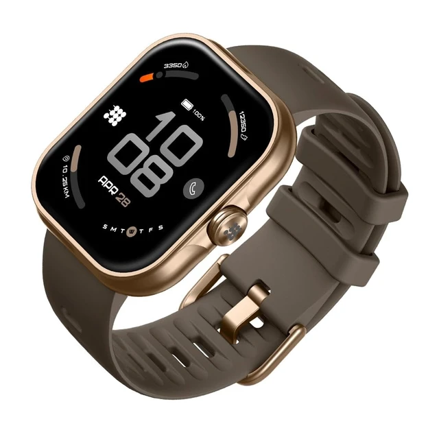 Alt view image 2 of 7 - Viva Lite Smartwatch, 1.85 AMOLED, Built-in GPS, Bluetooth Calls, VITA AI Assistant, Route Navigation, Compass, 100+ Sports Modes, 3ATM Water Resistant, Offline Music Mocha Brown