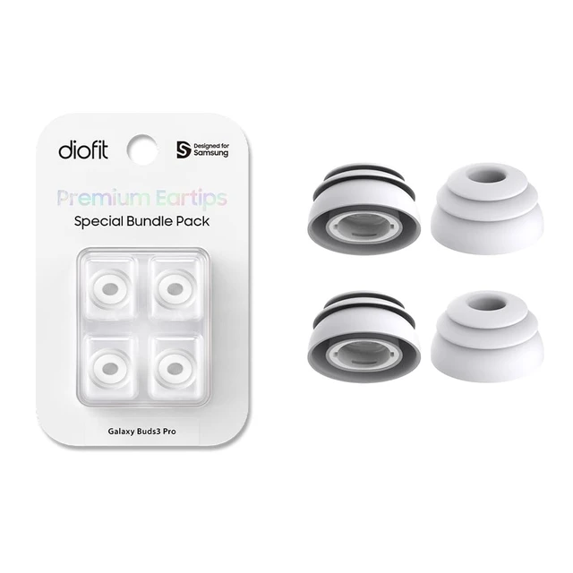 Alt view image 7 of 7 - Premium Multi-Flange Eartips for Galaxy Buds3 Pro (White, Large) Always Fits, Never Slips