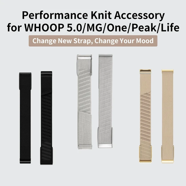 Alt view image 2 of 6 - 3 Pack Nylon SuperKnit Sport Bands Compatible with WHOOP 5.0/MG Band for Men Women - Soft, Breathable & Comfortable, Adjustable Replacement Wristbands Straps- Not Compatible with Gen 4