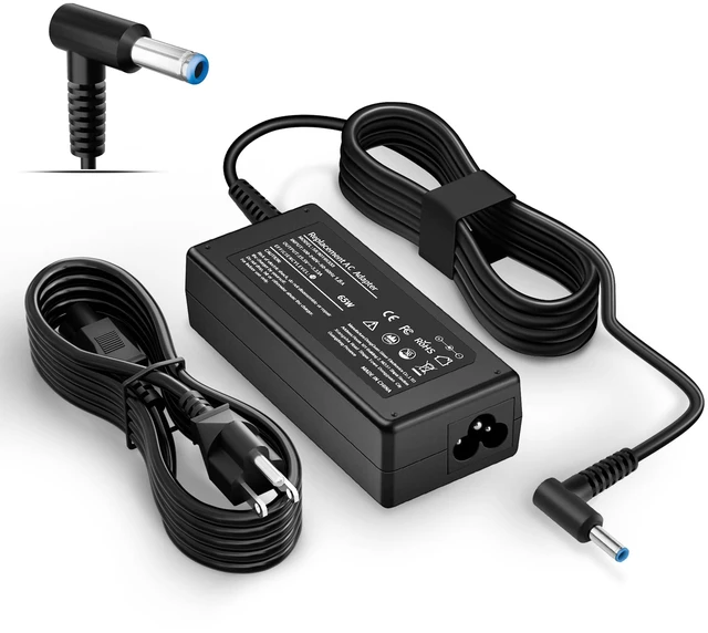 Main image of Laptop Charger Compatible with HP Laptop 65W 45W Computer Charger Smart Blue Tip Power Adapter