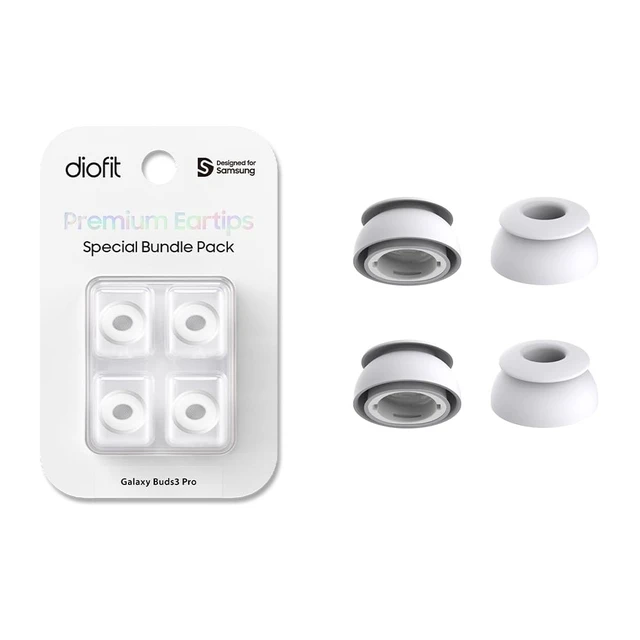 Alt view image 7 of 7 - Premium Multi-Flange Eartips for Galaxy Buds3 Pro (White, Small) Always Fits, Never Slips