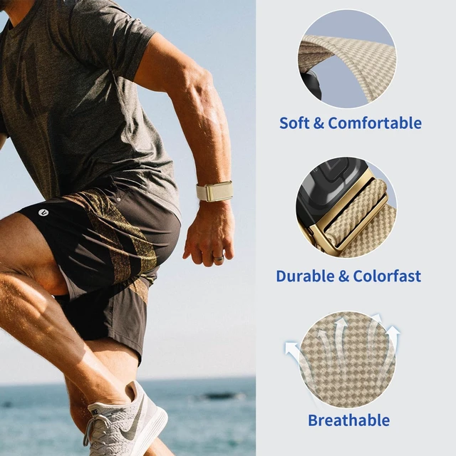 Alt view image 6 of 6 - 3 Pack Nylon SuperKnit Sport Bands Compatible with WHOOP 5.0/MG Band for Men Women - Soft, Breathable & Comfortable, Adjustable Replacement Wristbands Straps- Not Compatible with Gen 4