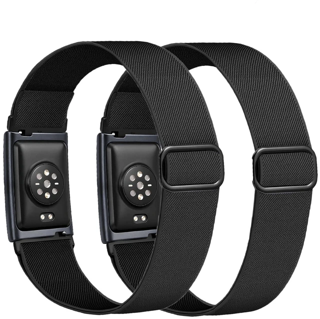 Main image of Stretchy Bicep Arm Bands Compatible with Amazfit Helio Fitness Tracker,22mm Soft Breathable Lightweight Nylon Adjustable 38cm Long Replacement Sports Ankle Straps for Women Men Accessory