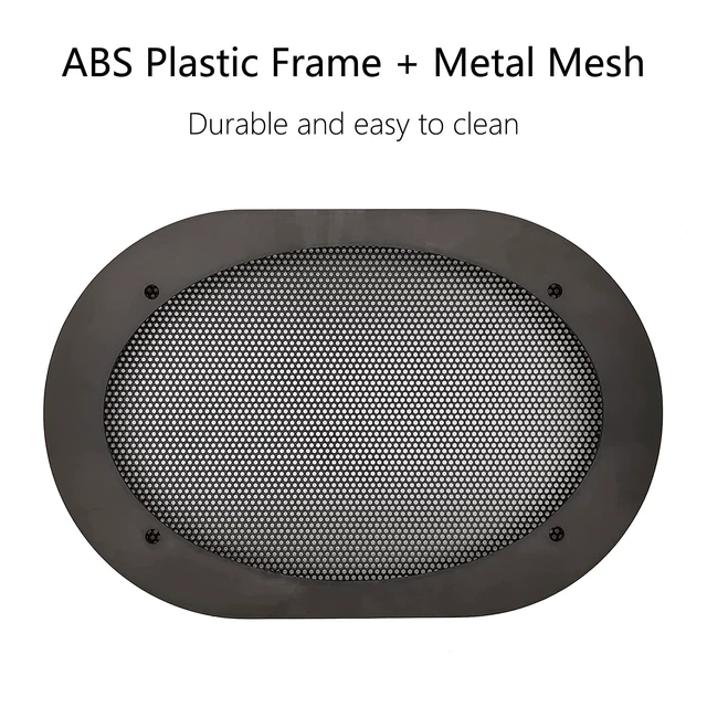 Alt view image 3 of 7 - 4"×6" Speaker Grill Covers, Black Color, 2Pcs ABS Plastic Frame with Metal Mesh, Two-piece Design, Car / Home Audio Speaker Subwoofer Guard Protector