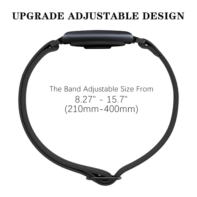 Alt view image 3 of 7 - Stretchy Bicep Arm Bands Compatible with Amazfit Helio Fitness Tracker,22mm Soft Breathable Lightweight Nylon Adjustable 38cm Long Replacement Sports Ankle Straps for Women Men Accessory