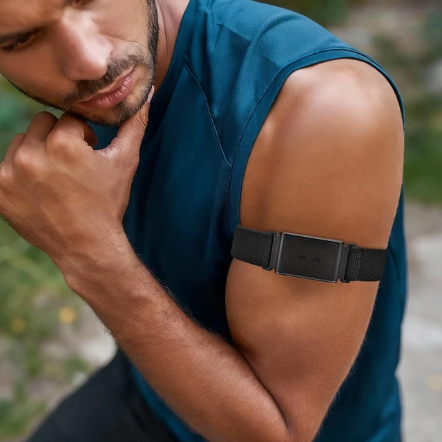 Alt view image 5 of 7 - Stretchy Bicep Arm Bands Compatible with Amazfit Helio Fitness Tracker,22mm Soft Breathable Lightweight Nylon Adjustable 38cm Long Replacement Sports Ankle Straps for Women Men Accessory