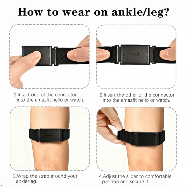 Alt view image 4 of 7 - Stretchy Bicep Arm Bands Compatible with Amazfit Helio Fitness Tracker,22mm Soft Breathable Lightweight Nylon Adjustable 38cm Long Replacement Sports Ankle Straps for Women Men Accessory