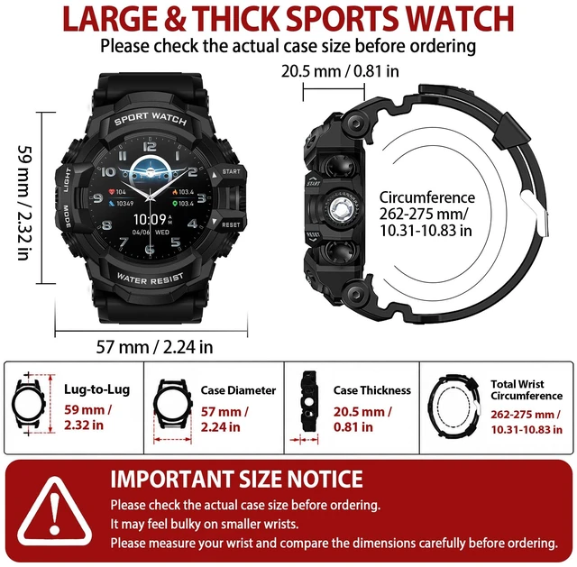 Alt view image 5 of 7 - Military Smart Watch for Men (Answer/Make Call), iOS & Android Flashlight/Compass/Heart Rate/Sleep/Long Battery Life/HD Screen/100+ Sports Modes Fitness Tracker