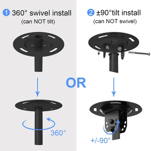 Alt view image 5 of 7 - Ceiling TV Mount Fits Most 23-43 inch LCD LED Plasma Panel Display with Max VESA 200x200mm Loaded up to 35kg/77.16lbs Height Adjustable MC3260