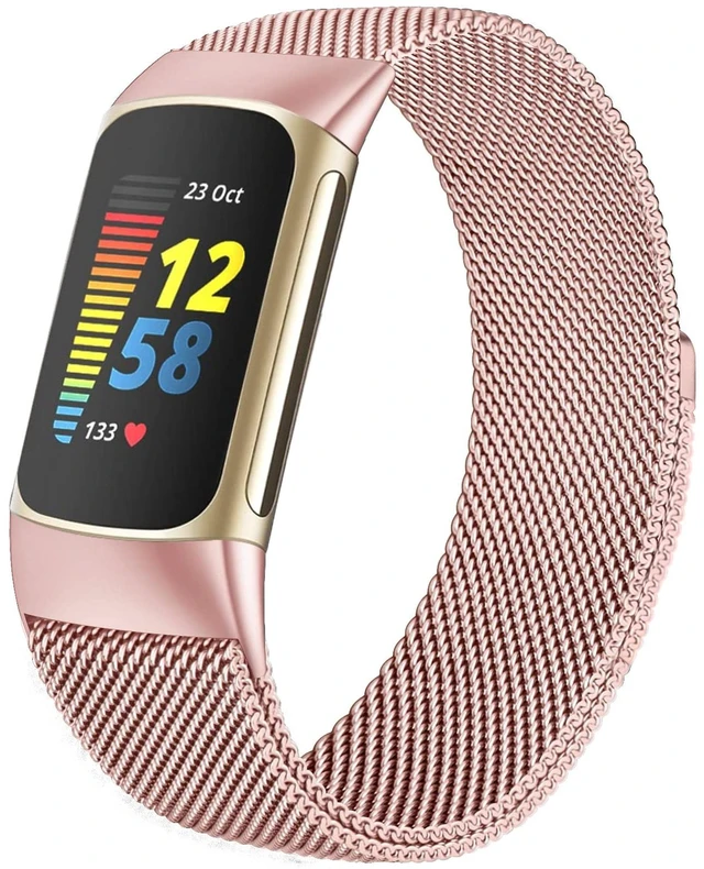 Main image of Compatible with Fitbit Charge 6/Charge 5 Bands for Wmen Men, Metal Mesh Milanese Loop Adjustable Strap Replacement for Fitbit Charge 6/Charge 5 Advanced Fitness & Health Trackers