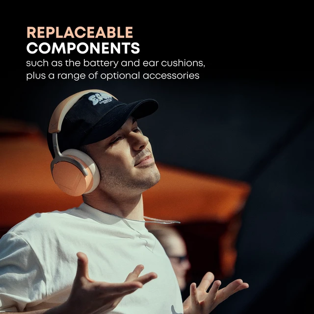 Alt view image 5 of 7 - AVENTHO Y Wireless Bluetooth Headphones, Soft Jade 90-hour battery, ANC, Bluetooth 6.0 multipoint, foldable, replaceable battery