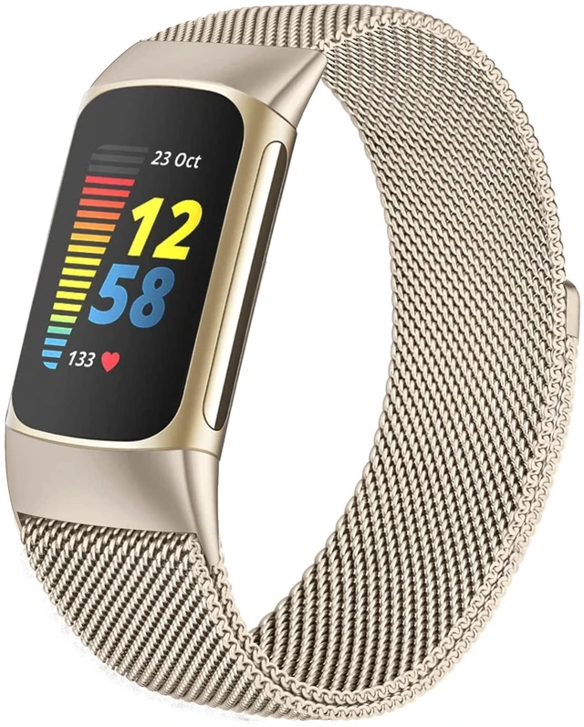 Main image of Compatible with Fitbit Charge 6/Charge 5 Bands for Wmen Men, Metal Mesh Milanese Loop Adjustable Strap Replacement for Fitbit Charge 6/Charge 5 Advanced Fitness & Health Trackers