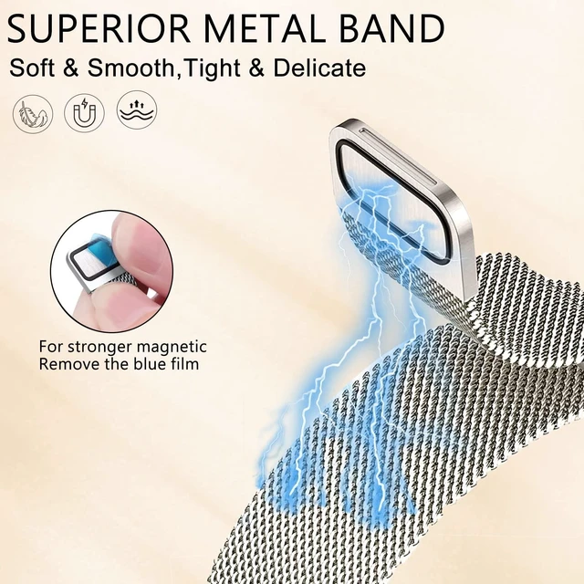 Alt view image 2 of 7 - Compatible with Fitbit Charge 6/Charge 5 Bands for Wmen Men, Metal Mesh Milanese Loop Adjustable Strap Replacement for Fitbit Charge 6/Charge 5 Advanced Fitness & Health Trackers