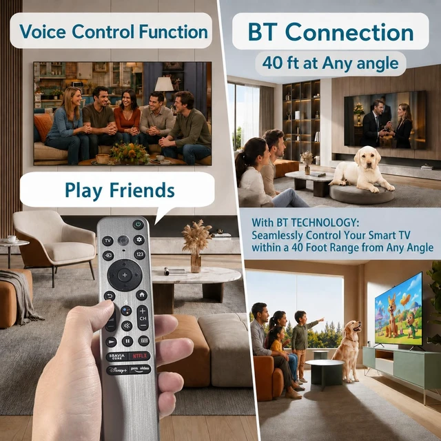Alt view image 5 of 6 - Voice Replacement for Sony TV Remote Control for All 2019-2026 Sony LED OLED Series Smart Bravia TVs with Voice Control,XR/XBR/KD/K