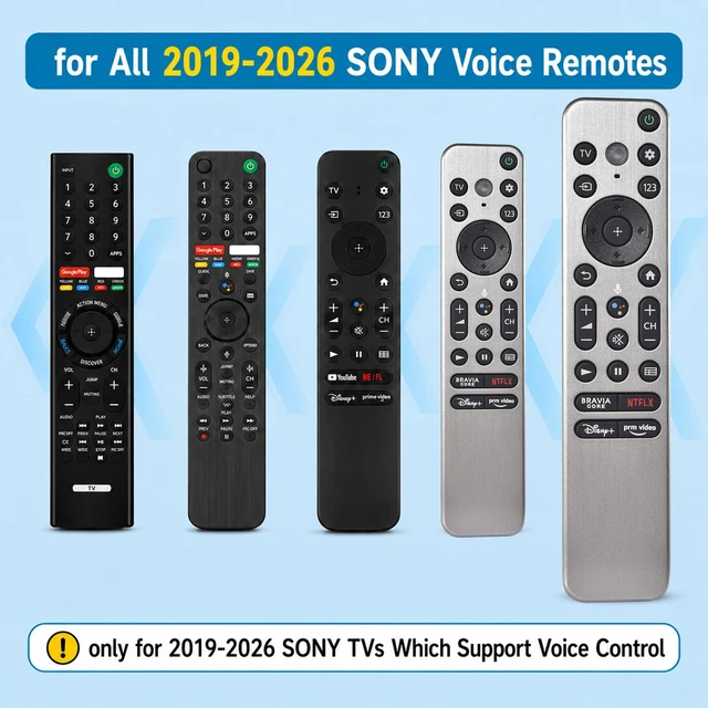 Alt view image 3 of 6 - Voice Replacement for Sony TV Remote Control for All 2019-2026 Sony LED OLED Series Smart Bravia TVs with Voice Control,XR/XBR/KD/K