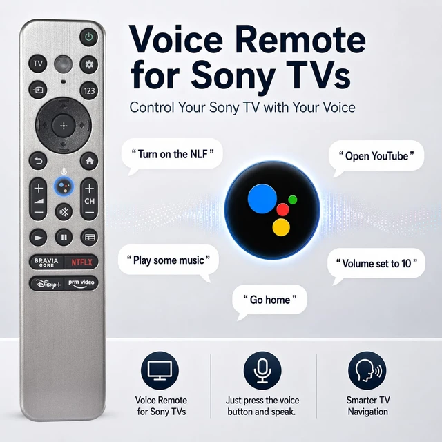 Alt view image 4 of 6 - Voice Replacement for Sony TV Remote Control for All 2019-2026 Sony LED OLED Series Smart Bravia TVs with Voice Control,XR/XBR/KD/K