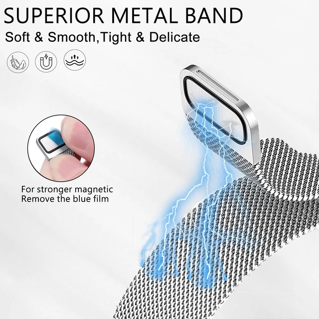 Alt view image 2 of 7 - Compatible with Fitbit Charge 6/Charge 5 Bands for Wmen Men, Metal Mesh Milanese Loop Adjustable Strap Replacement for Fitbit Charge 6/Charge 5 Advanced Fitness & Health Trackers