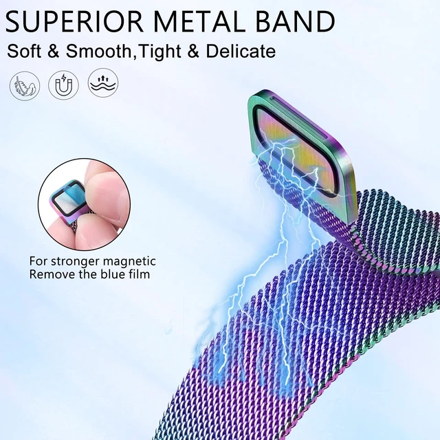 Alt view image 2 of 7 - Compatible with Fitbit Charge 6/Charge 5 Bands for Wmen Men, Metal Mesh Milanese Loop Adjustable Strap Replacement for Fitbit Charge 6/Charge 5 Advanced Fitness & Health Trackers