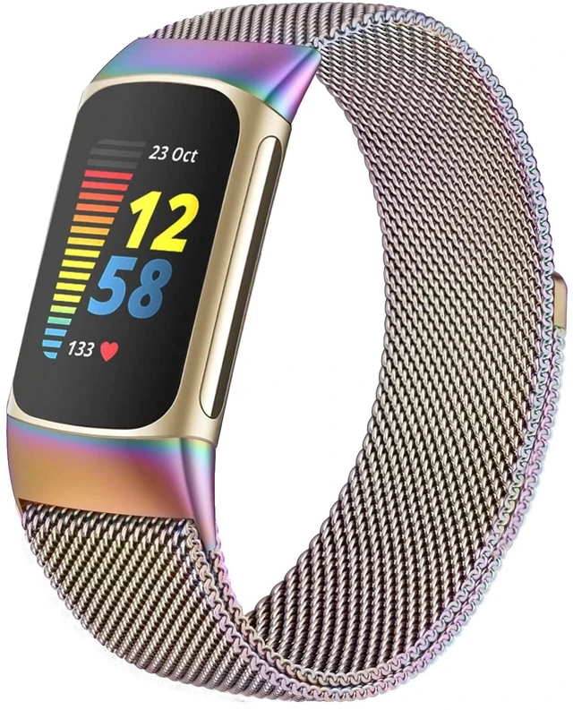 Main image of Compatible with Fitbit Charge 6/Charge 5 Bands for Wmen Men, Metal Mesh Milanese Loop Adjustable Strap Replacement for Fitbit Charge 6/Charge 5 Advanced Fitness & Health Trackers