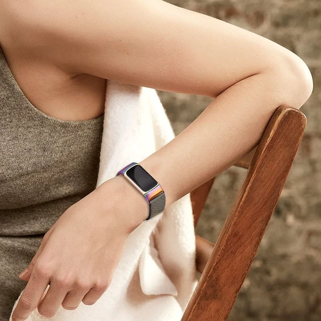 Alt view image 7 of 7 - Compatible with Fitbit Charge 6/Charge 5 Bands for Wmen Men, Metal Mesh Milanese Loop Adjustable Strap Replacement for Fitbit Charge 6/Charge 5 Advanced Fitness & Health Trackers
