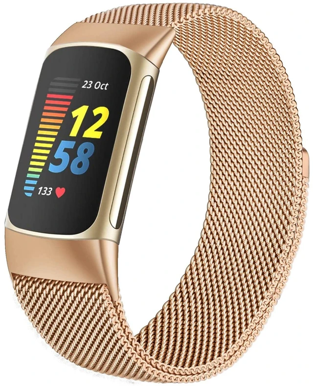 Main image of Compatible with Fitbit Charge 6/Charge 5 Bands for Wmen Men, Metal Mesh Milanese Loop Adjustable Strap Replacement for Fitbit Charge 6/Charge 5 Advanced Fitness & Health Trackers