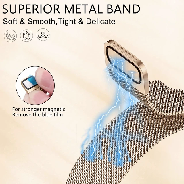 Alt view image 2 of 7 - Compatible with Fitbit Charge 6/Charge 5 Bands for Wmen Men, Metal Mesh Milanese Loop Adjustable Strap Replacement for Fitbit Charge 6/Charge 5 Advanced Fitness & Health Trackers