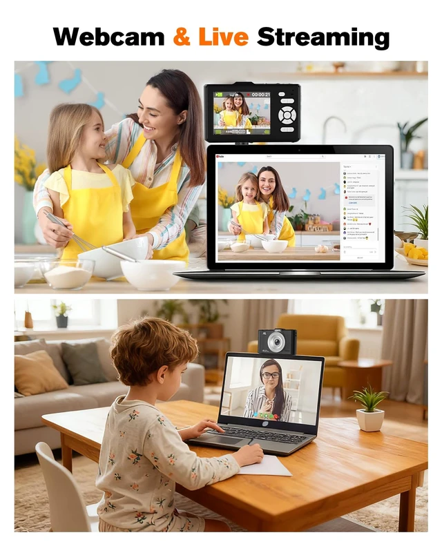 Alt view image 6 of 7 - Digital Camera, 4K Portable Point and Shoot Camera with 32GB SD Card 18X Zoom Autofocus Anti-Shake,2.8" IPS Screen with OTG Adapter,Compact Small Camera for Kids Teens Beginners Students