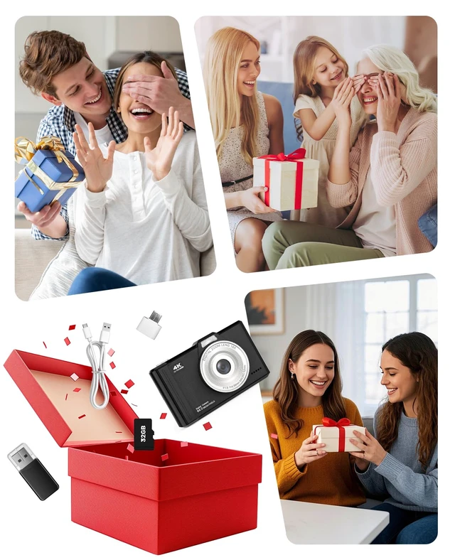 Alt view image 7 of 7 - Digital Camera, 4K Portable Point and Shoot Camera with 32GB SD Card 18X Zoom Autofocus Anti-Shake,2.8" IPS Screen with OTG Adapter,Compact Small Camera for Kids Teens Beginners Students