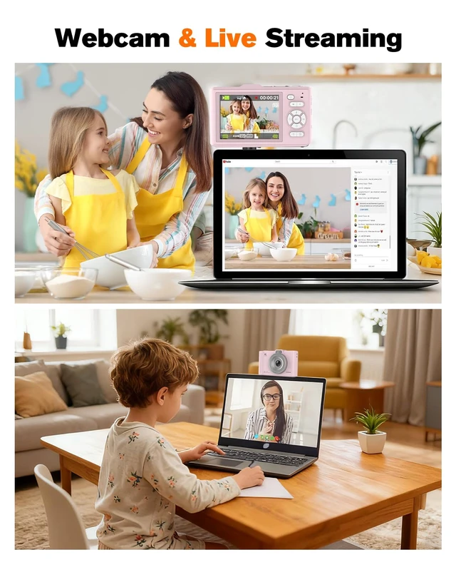Alt view image 6 of 7 - Digital Camera, 4K Portable Point and Shoot Camera with 32GB SD Card 18X Zoom Autofocus Anti-Shake,2.8" IPS Screen with OTG Adapter,Compact Small Camera for Kids Teens Beginners Students