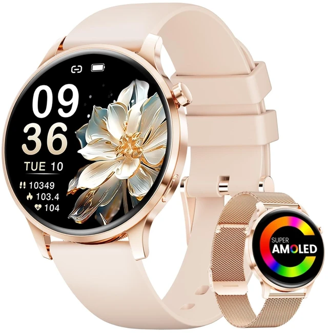 Main image of Smart Watches for Women,1.32" HD Fitness Tracker Watch with Answer/Make Call,AI Voice Control,Heart Rate/Calories/SpO2 Monitor 100+ Sport Modes Ladies Smart Watch for Android iOS (Pink)