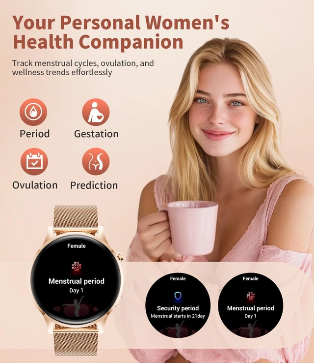 Alt view image 5 of 7 - Smart Watches for Women,1.32" HD Fitness Tracker Watch with Answer/Make Call,AI Voice Control,Heart Rate/Calories/SpO2 Monitor 100+ Sport Modes Ladies Smart Watch for Android iOS (Pink)